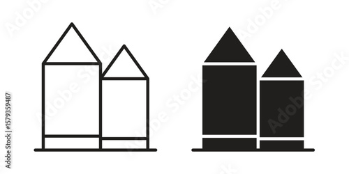 Silo icons in trendy linear style vector. Vector illustration