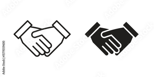 Shake hands icons in trendy linear style vector. Vector illustration