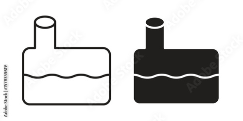 Sewerage tank icons in trendy linear style vector. Vector illustration