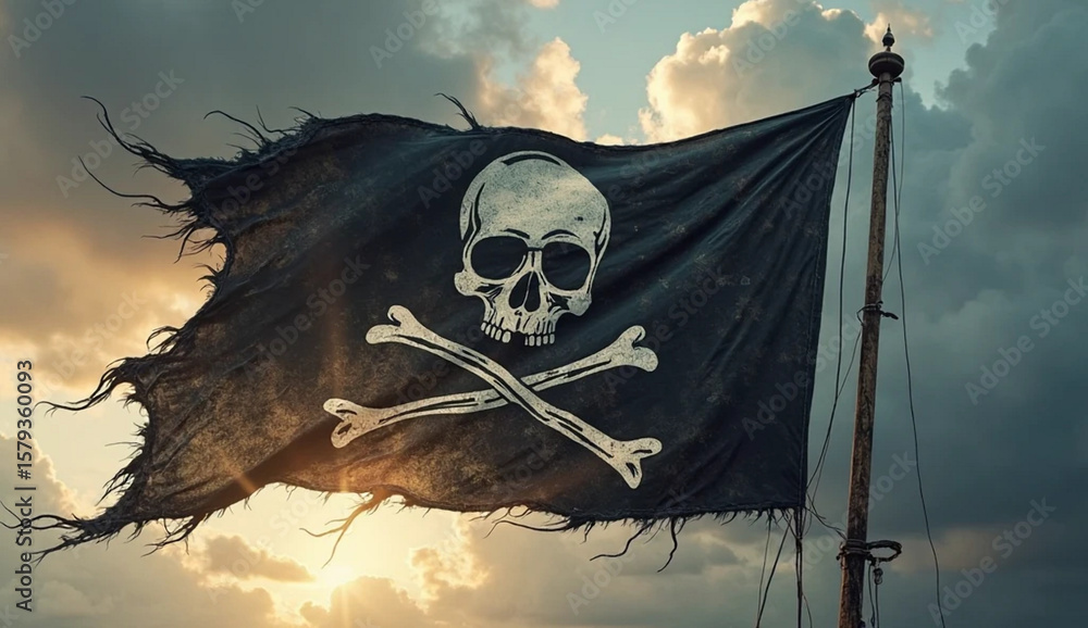 Fototapeta premium jolly roger pirate flag