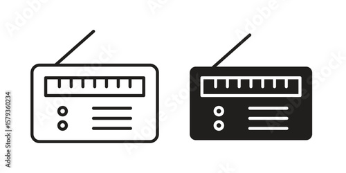 Radio icons in trendy linear style vector. Vector illustration