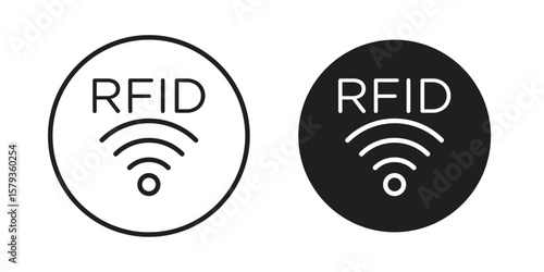RFID icons in trendy linear style vector. Vector illustration