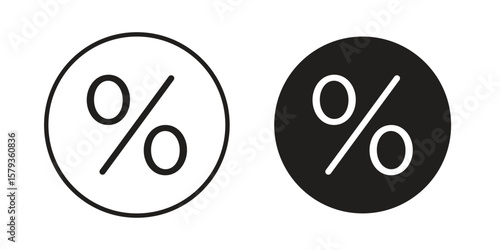 Percent icons in trendy linear style vector. Vector illustration