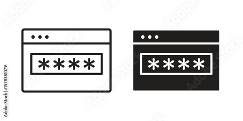 Password phishing icons in trendy linear style vector. Vector illustration