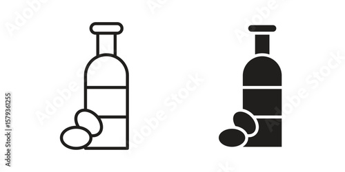 Olive oil icons in trendy linear style vector. Vector illustration