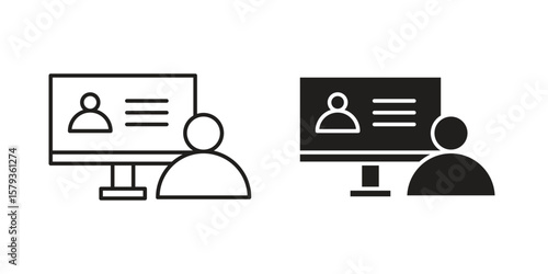 Online course icons in trendy linear style vector. Vector illustration