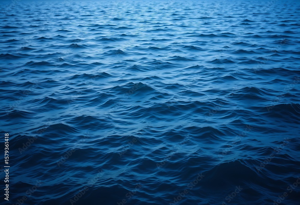 Obraz premium The deep blue sea is rippling with gentle waves, creating a mesmerizing abstract pattern