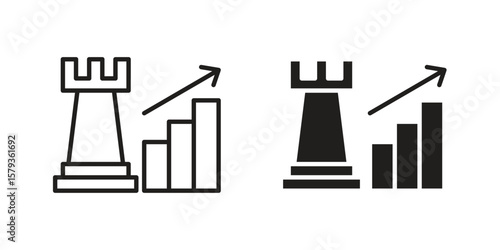 Marketing strategy icons in trendy linear style vector. Vector illustration