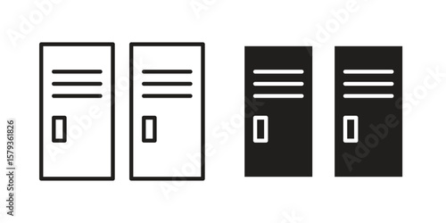 Locker icons in trendy linear style vector. Vector illustration