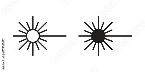 Laser beam icons in trendy linear style vector. Vector illustration
