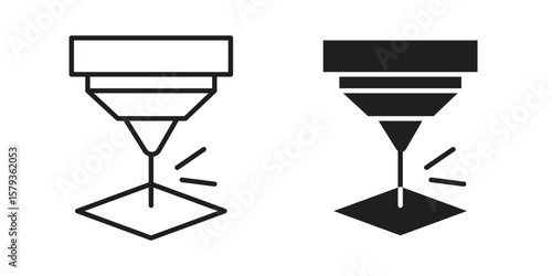Laser machine icons in trendy linear style vector. Vector illustration