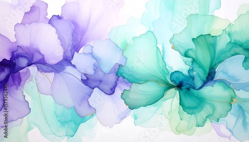 Abstract floral shapes in translucent pastel hues