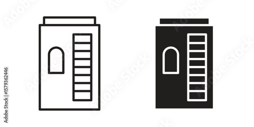 Infrared heat cabin icons in trendy linear style vector. Vector illustration