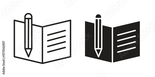 Homework icons in trendy linear style vector. Vector illustration