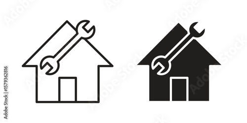 Home repair icons in trendy linear style vector. Vector illustration