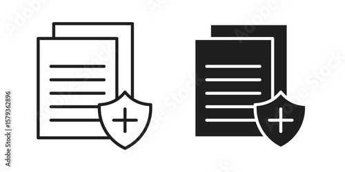 Health insurance icons in trendy linear style vector. Vector illustration