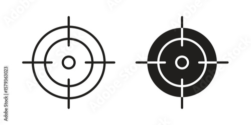 Gun target icons in trendy linear style vector. Vector illustration