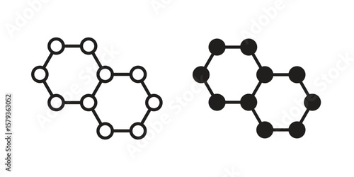 Graphene icons in trendy linear style vector. Vector illustration