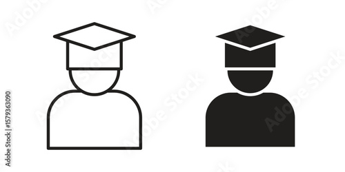 Graduated icons in trendy linear style vector. Vector illustration