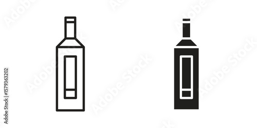 Gin icons in trendy linear style vector. Vector illustration