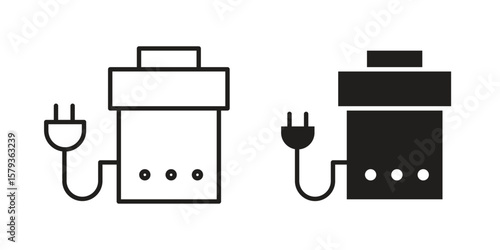 Garbage disposal icons in trendy linear style vector. Vector illustration