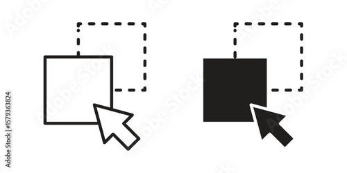 Drag and drop icons in trendy linear style vector. Vector illustration