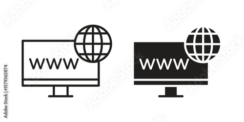Domain icons in trendy linear style vector. Vector illustration