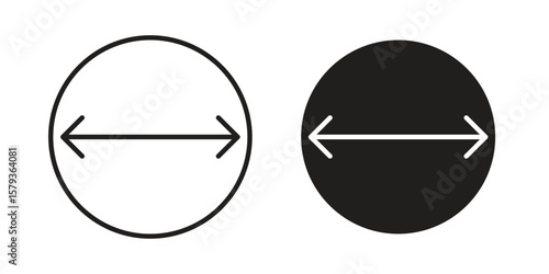Diameter icons in trendy linear style vector. Vector illustration