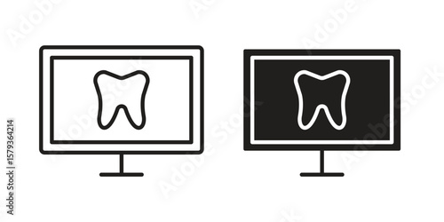 Dental X ray icons in trendy linear style vector. Vector illustration