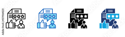 Resume Review icon Multi Style Vector Illustration