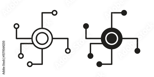 Decentralized icons in trendy linear style vector. Vector illustration