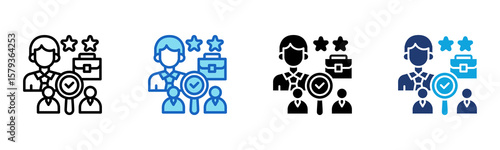Executive Search icon Multi Style Vector Illustration