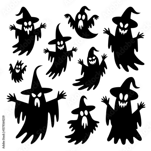 Witch SVG, Halloween Witch silhouettes, Witch Bundle, Cricut Cut Files, Spooky Witch, Witch Clipart, Flying Witch SVG, Trick Or Treat SVG