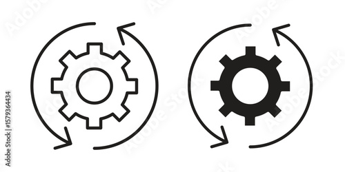 Devops icons in trendy linear style vector. Vector illustration