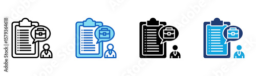 Job Description icon Multi Style Vector Illustration