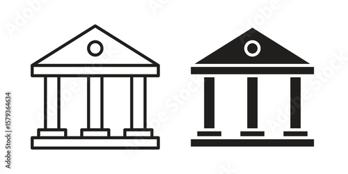 Courthouse icons in trendy linear style vector. Vector illustration