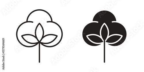 Cotton icons in trendy linear style vector. Vector illustration