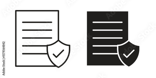 Contract coverage icons in trendy linear style vector. Vector illustration