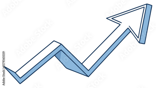 Stock market growth arrow pointing up showing financial success and business improvement symbol design vector