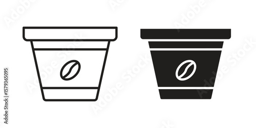 Coffee capsule icons in trendy linear style vector. Vector illustration
