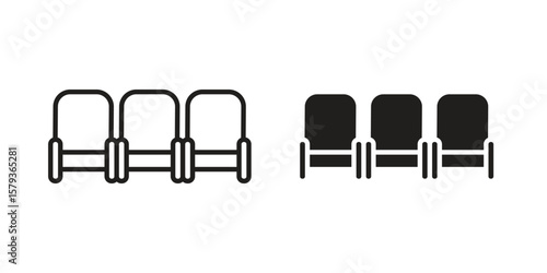 Cinema seat icons in trendy linear style vector. Vector illustration