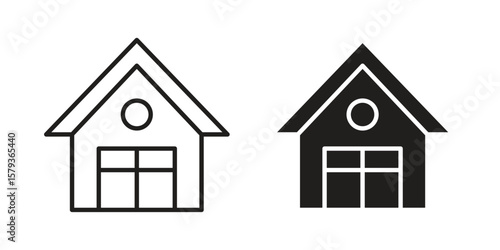 Chalet icons in trendy linear style vector. Vector illustration
