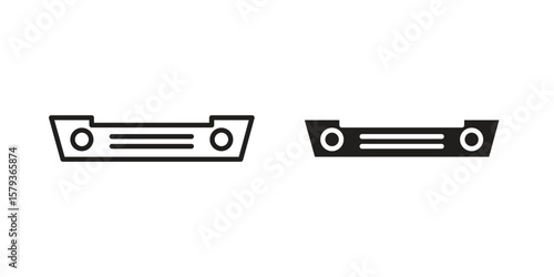Car bumper icons in trendy linear style vector. Vector illustration