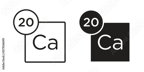 Calcium icons in trendy linear style vector. Vector illustration