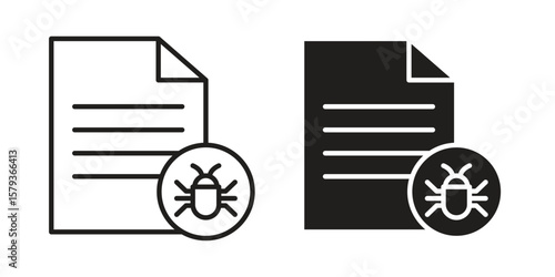 Bug report icons in trendy linear style vector. Vector illustration