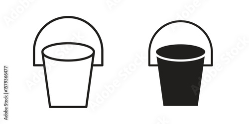 Bucket icons in trendy linear style vector. Vector illustration
