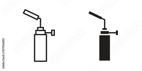 Blowtorch icons in trendy linear style vector. Vector illustration