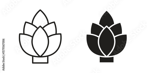 Artichoke icons in trendy linear style vector. Vector illustration