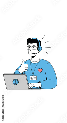 Skilled customer support representative providing excellent online assistance and technical help