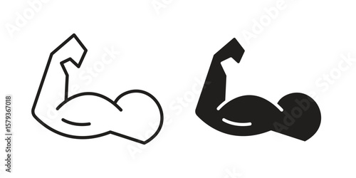 Arm icons in trendy linear style vector. Vector illustration